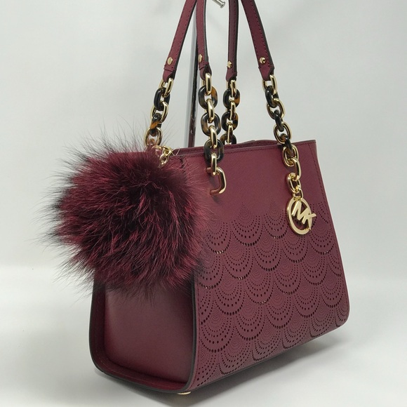 Michael Kors Handbags - Michael Kors Sofia Mulberry MD Tote + Mulberry Pom